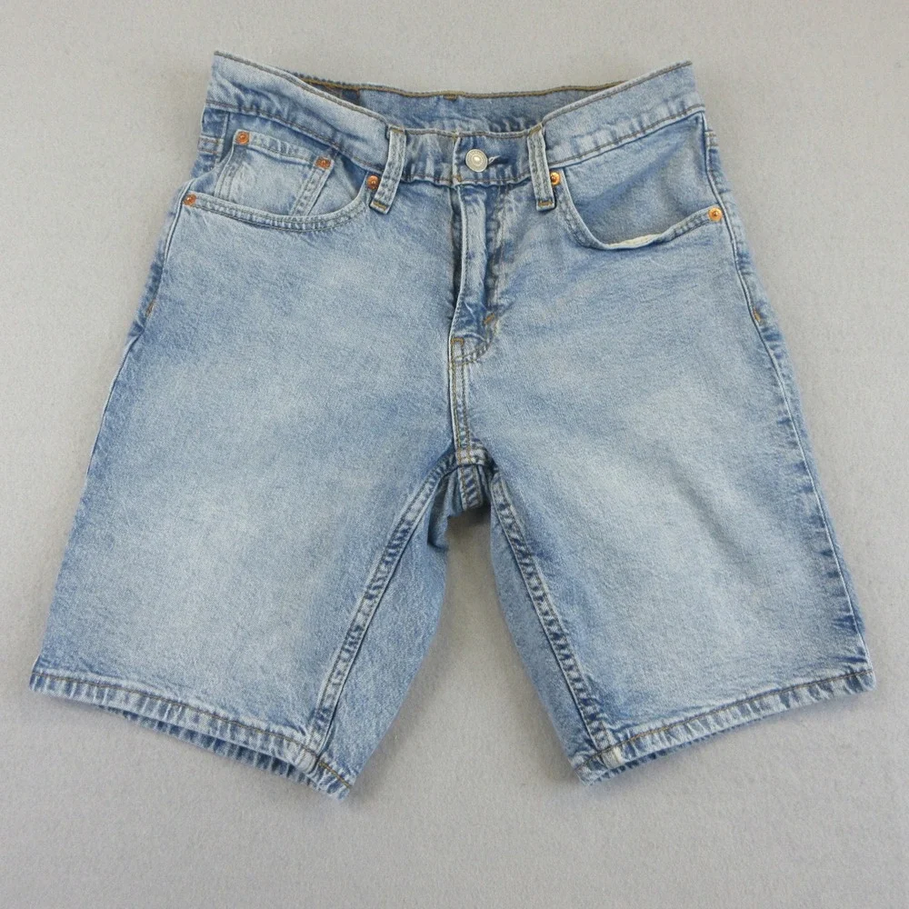 Levis 445 Shorts Mens 29 Light Blue Denim Casual Stretch Jean Shorts